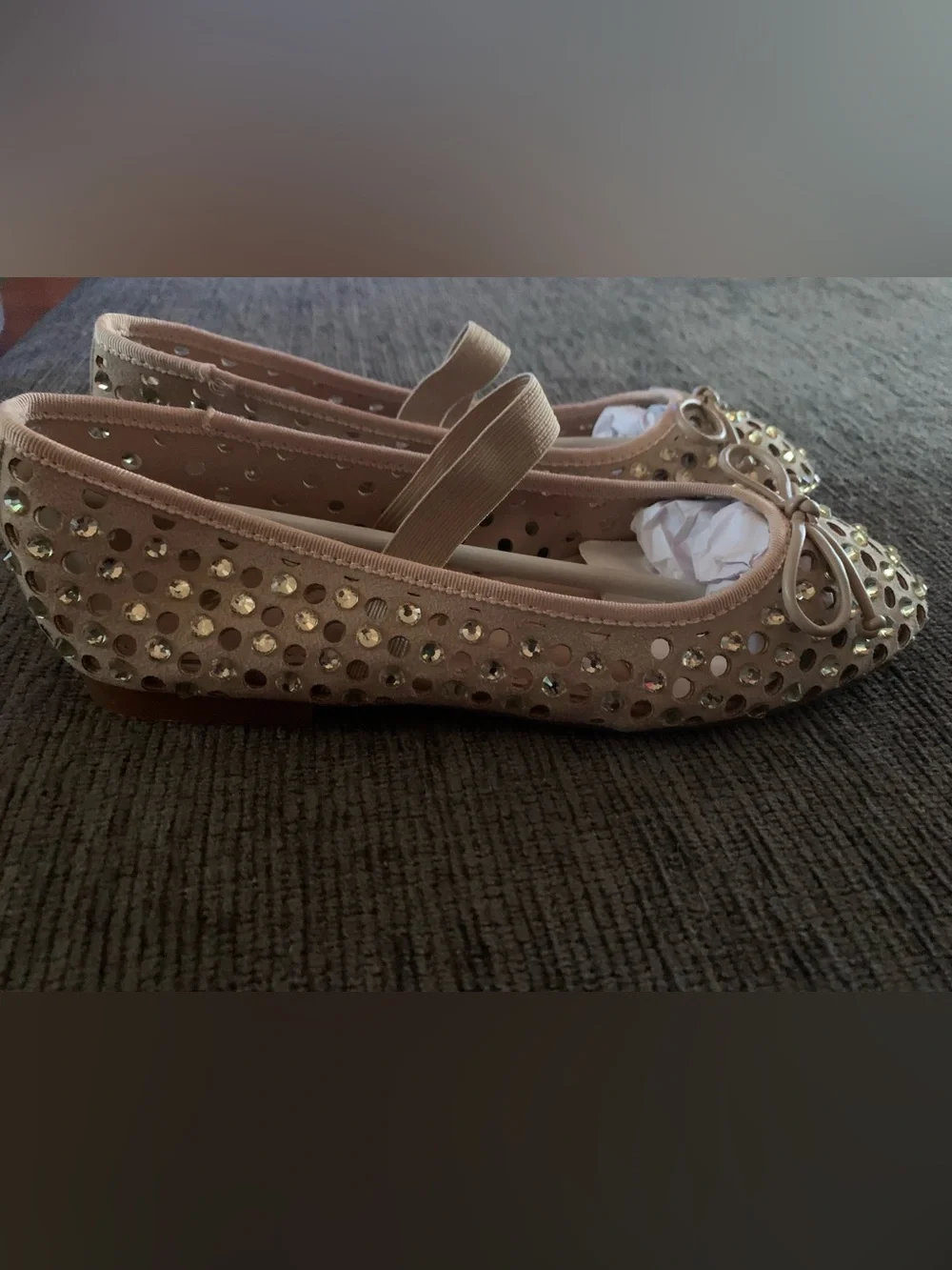 Cape Robbin Lauralee rhinestone bow ballet flats